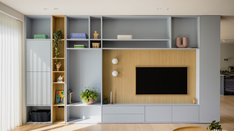 Interieurfotografie woonkamer Maarn — overzicht van woon- en eethoek